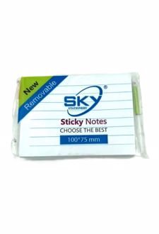 استیک‌نوت 7.5*10 خط‌دار سفید (SKY)
