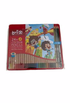 مدادرنگی 3+24 رنگ جعبه فلزی آریا