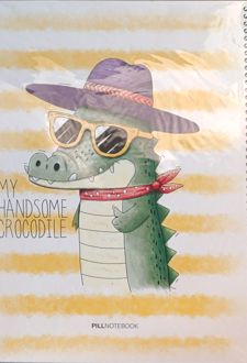 دفتر‌نقاشی 80 برگ رحلی جلد‌سخت سیم‌از‌بغل (پیل) تمساح