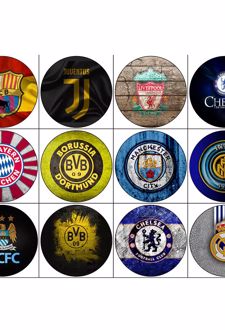 پیکسل 12 عددی سنجاقی طرح پرچم باشگاه‌های اروپایی (پژانو)