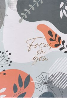 کلاسور 100 برگ 20 حلقه قفل فلزی A5 طلاکوب (آبرنگ) گل مینیمال