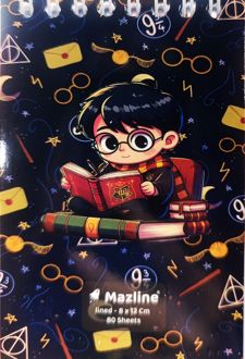 دفترچه سیمی 80 برگ (مازلاین) - پسربچه مشکی