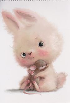 دفتر طراحی 50 برگ فنر بالا رحلی حیوانات (هدهد) - خرگوش