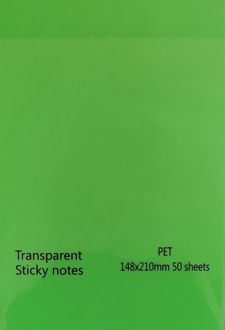 استیک‌نوت 50 عددی pvc شفاف A5 (سبز)