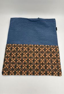 ساک خرید (توت بگ) بزرگ چوب پنبه باروک لیام (آبی گل چهارخونه)