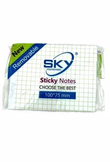 استیک‌نوت شطرنجی 7.5*10 سفید (SKY)