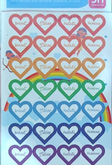 بلیستر 3 عددی استیکر‌ تشویقی طرح قلب (لانگو)