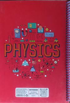 دفتر فیزیک 100 برگ وزیری سیمی جلد‌سخت (پودل) قرمز