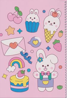 دفتر 60 برگ وزیری سیمی جلد‌نرم مجلد فانتزی (پودل) - صورتی