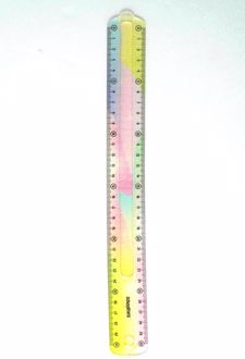 خطکش30 سانت ژله ای اکلیلی پاستلی اسکول فنز