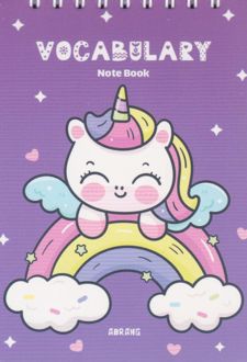 دفتر لغات زبان A6 یونیکورن بنفش (آبرنگ)