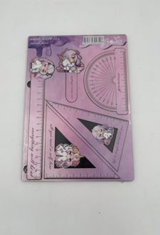 پک خطکش گونیا چوبی مهندس کوچولو (دکمه) - صورتی