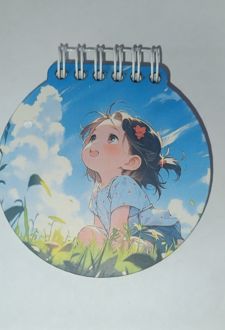 دفتر 10CM جلد‌چوبی مدل‌دایره (دکمه) دختر