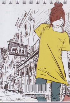 دفتر یادداشت سیم ازبالا جلدسخت 13*10 میکرو (دختر زرد)