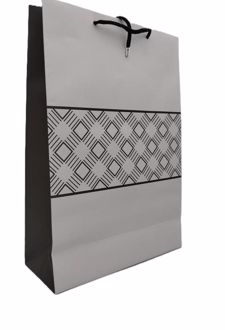 ساک دستی گلاسه 25*35 (ایمان) - طوسی، مشکی