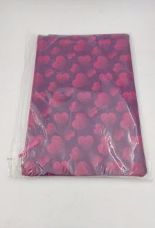 پاکت پارچه‌ای A4 زیپ دار فانتزی زوم - (قلب بنفش)