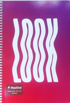 دفتر زبان 60 برگ سیمی (مازلاین) - قرمز و بنفش