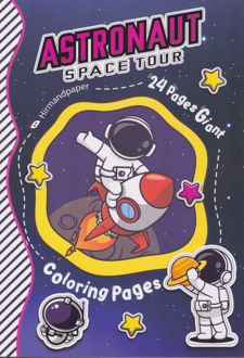 دفتر رنگ‌آمیزی کودکان A4 استیکردار فضانورد (هیرمند)