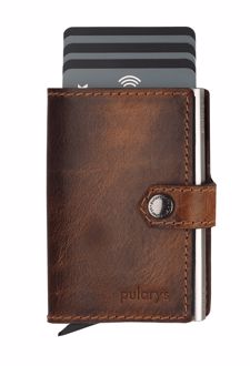 جاکارتی چرم وینتیج EASY wallet (پولاریس) - قهوه‌ای