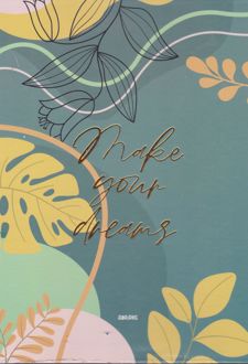 کلاسور 100 برگ 20 حلقه قفل فلزی A4 طلاکوب (آبرنگ) گل مینیمال