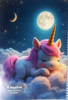 دفتر 60 برگ سیمی مجلد (مازلاین) - یونیکورن