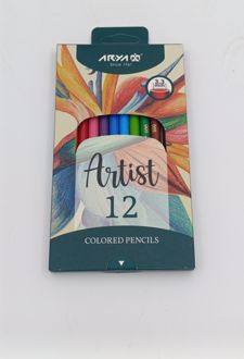 مدادرنگی 12 رنگ جعبه مقوایی حرفه‌ای/ آرتیست آریا