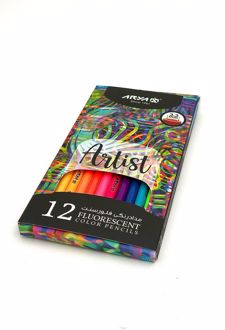 مدادرنگی 12 رنگ فلورسنت آریا (طرح 2)