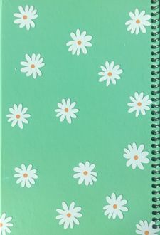 دفتر 100 برگ رقعی سیمی جلد‌سخت (پودل) سبز - گل