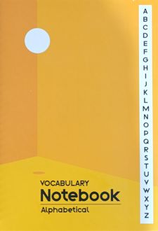 دفتر A5 لغات انگلیسی سیمی Alphabetical (الند) نارنجی‌زرد