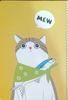 دفتر 60 برگ وزیری سیمی جلد‌نرم فانتزی (پودل) زرد - گربه