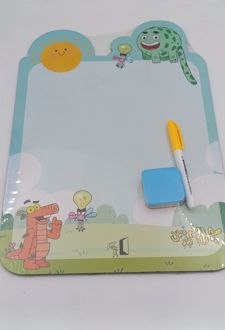 تخته وایت‌برد همراه با ماژیک و تخته‌پاک‌کن چل‌پله زیر‌زمین (قندون) ماژیک‌زرد