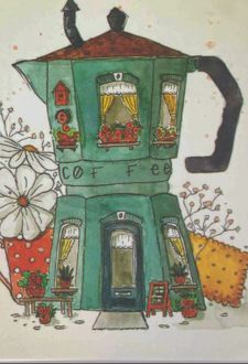 دفترچه یادداشت کوچک سیمی خشتی-قهوه‌جوش (بهمن آرا)