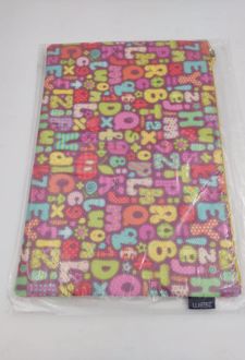 پاکت پارچه‌ای A4 زیپ‌دار فانتزی زوم - (حروف صورتی)