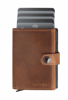 جاکارتی چرم وینتیج HIKER wallet (پولاریس) - قهوه‌ای