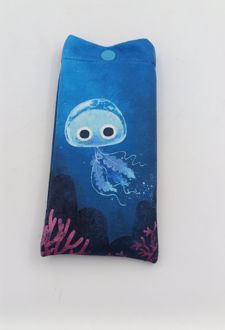 کاور‌عینک پارچه‌ای دکمه‌دار (انارچاپ) شقایق‌دریایی