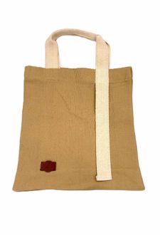 کیف پارچه‌ای کتان 30*20 (دلشده) - کرم