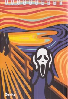 دفتر یادداشت 80 برگ سایز 14.5*10 فنر از بالا جلد گلاسه طرح فانتزی (زانکو) - جیغ