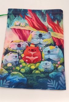 کاور کتاب مخملی سایز 28*20 (انار چاپ) خرسها