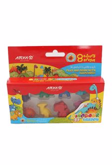 پاستل روغنی 8 رنگ دایناسوری کرایون آریا