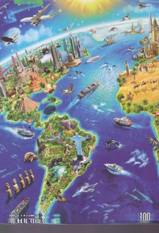 دفتر 100 برگ وزیری ته چسب طرح کلاسیک میکرو (کره زمین)