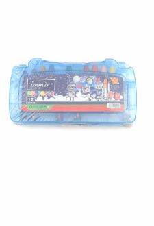 پاستل 12 رنگ طلقی کیفی دسته‌دار (ایمر) - آبی