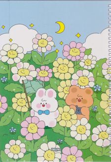 دفتر 80 برگ وزیری سیمی مجلد آبرنگ (خرگوش و خرس باغ گل دوربین عکاسی)