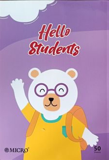 دفتر شطرنجی 50 برگ ته چسب میکرو (بنفش خرس)