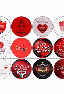 پیکسل 12 عددی سنجاقی طرح پرچم پرسپولیس (پژانو)