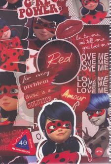 دفتر نقاشی 40 برگ رحلی کارتونی سیم از بغل (هیرمند) - دختر کفشدوزکی