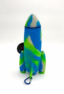 جامدادی تک زیپ سیلیکونی موشکی2 همراه با تراش خط کش و پاکن اسکول فنز