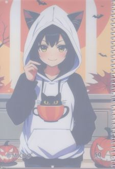 دفتر 50 برگ وزیری سیمی طلقی گلاسه انیمه میکرو (هالوین)