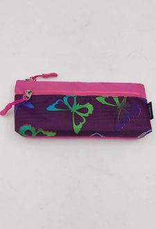 جامدادی دو زیپ پاکتی زوم (صورتی بنفش پروانه)