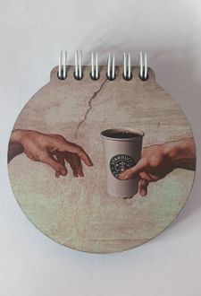 دفتر 10CM جلد‌چوبی مدل‌دایره (دکمه) کافی