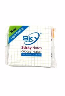 استیک‌نوت شطرنجی 7.5*7.5 سفید (SKY)